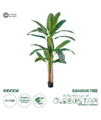 GloboStar® Artificial Garden BANANA TREE 20018 - Τεχνητό Διακοσμητικό Φυτό Μπανανιά - Μπανανόδεντρο Υ240cm